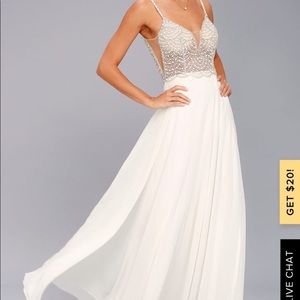 Lulus white beaded dress